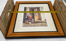 Load image into Gallery viewer, Old Woman Sitting in a Doorway Watercolor by June Rollins Signed Matted & Framed