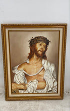Load image into Gallery viewer, Jesus Wearing Crown of Thorns Oil on canvas by Alice Graham Matted &amp; Framed
