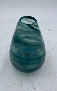 Thick Teal Glass Vase