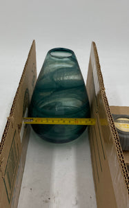 Thick Teal Glass Vase