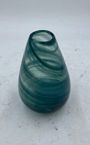 Thick Teal Glass Vase