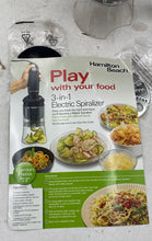 Load image into Gallery viewer, Hamilton Beach 3 In 1 Electric Spiralizer Device

