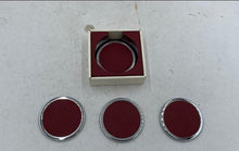 Load image into Gallery viewer, Four (4) Steel And Leather Coasters And Case
