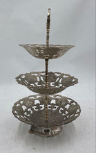 Load image into Gallery viewer, Vintage Silver Plated Three Tier Cake Stand

