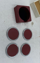Load image into Gallery viewer, Four (4) Steel And Leather Coasters And Case

