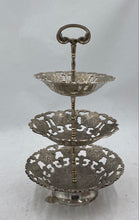 Load image into Gallery viewer, Vintage Silver Plated Three Tier Cake Stand
