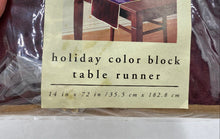 Load image into Gallery viewer, Holiday Color Block Table Runner (14" X 72")
