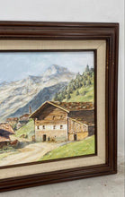 Load image into Gallery viewer, Mountain Huts Oil on canvas by A. Graham Signed. 1976 Matted &amp; Framed
