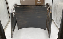 Load image into Gallery viewer, Open Hearth Bronze Finish Fireplace Log Bin Scroll Top Style
