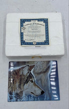 Load image into Gallery viewer, Bradford Exchange "Spirits Of The Night" Ceramic Wolf Tile
