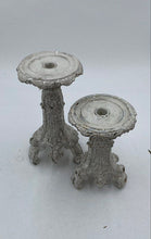 Load image into Gallery viewer, Raz Imports White Fancy Florentine Candle Holders
