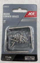 Load image into Gallery viewer, Ace Hardware 1 1/2" X 5/8" Inside Corner Braces (3)
