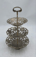 Load image into Gallery viewer, Vintage Silver Plated Three Tier Cake Stand
