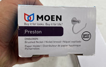 Load image into Gallery viewer, Moen Preston Brushed Nickel Single Post Toilet Paper Holder DN8408BN
