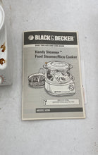 Load image into Gallery viewer, Black &amp; Decker Hs80 Handy Steamer 2 Qt Food Steamer 4 Cup Rice Cooker Maker
