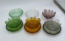 Load image into Gallery viewer, Colored Glass Flower Bowls And Plates
