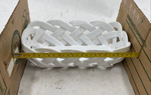 Load image into Gallery viewer, Primo'gi Italian Vintage White Glazed Ceramic Braided Basket Bowl
