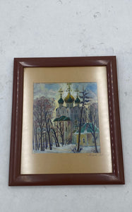 Russian Cathedral Print Signed. Framed