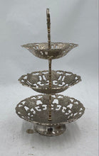 Load image into Gallery viewer, Vintage Silver Plated Three Tier Cake Stand
