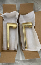 Load image into Gallery viewer, Rejuvenation Dummy Aged Brass Door Handles And Latch
