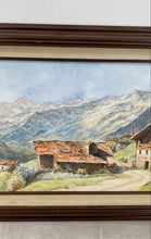 Load image into Gallery viewer, Mountain Huts Oil on canvas by A. Graham Signed. 1976 Matted &amp; Framed

