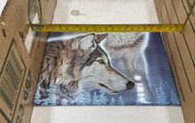 Load image into Gallery viewer, Bradford Exchange "Spirits Of The Night" Ceramic Wolf Tile
