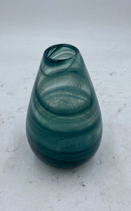 Thick Teal Glass Vase