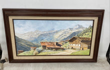 Load image into Gallery viewer, Mountain Huts Oil on canvas by A. Graham Signed. 1976 Matted &amp; Framed
