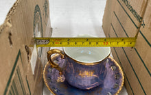 Load image into Gallery viewer, New Romance Purple Japanese Painted Tea Cup And Saucer
