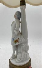 Load image into Gallery viewer, Vintage French Courtier Porcelain Figurine Table Lamp
