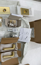 Load image into Gallery viewer, Rejuvenation Dummy Aged Brass Door Handles And Latch
