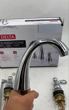 Load image into Gallery viewer, Delta Foundations Chrome Widespread Lavatory Faucet
