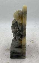 Load image into Gallery viewer, Grey Stone Koi and Lotus Flower Bookend
