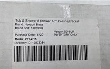 Load image into Gallery viewer, Newport Brass 8" Polished Nickel Shower Arm
