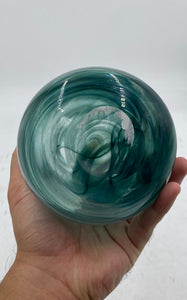 Thick Teal Glass Vase