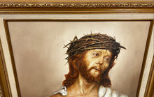 Load image into Gallery viewer, Jesus Wearing Crown of Thorns Oil on canvas by Alice Graham Matted &amp; Framed
