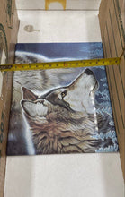 Load image into Gallery viewer, Bradford Exchange "Spirits Of The Night" Ceramic Wolf Tile
